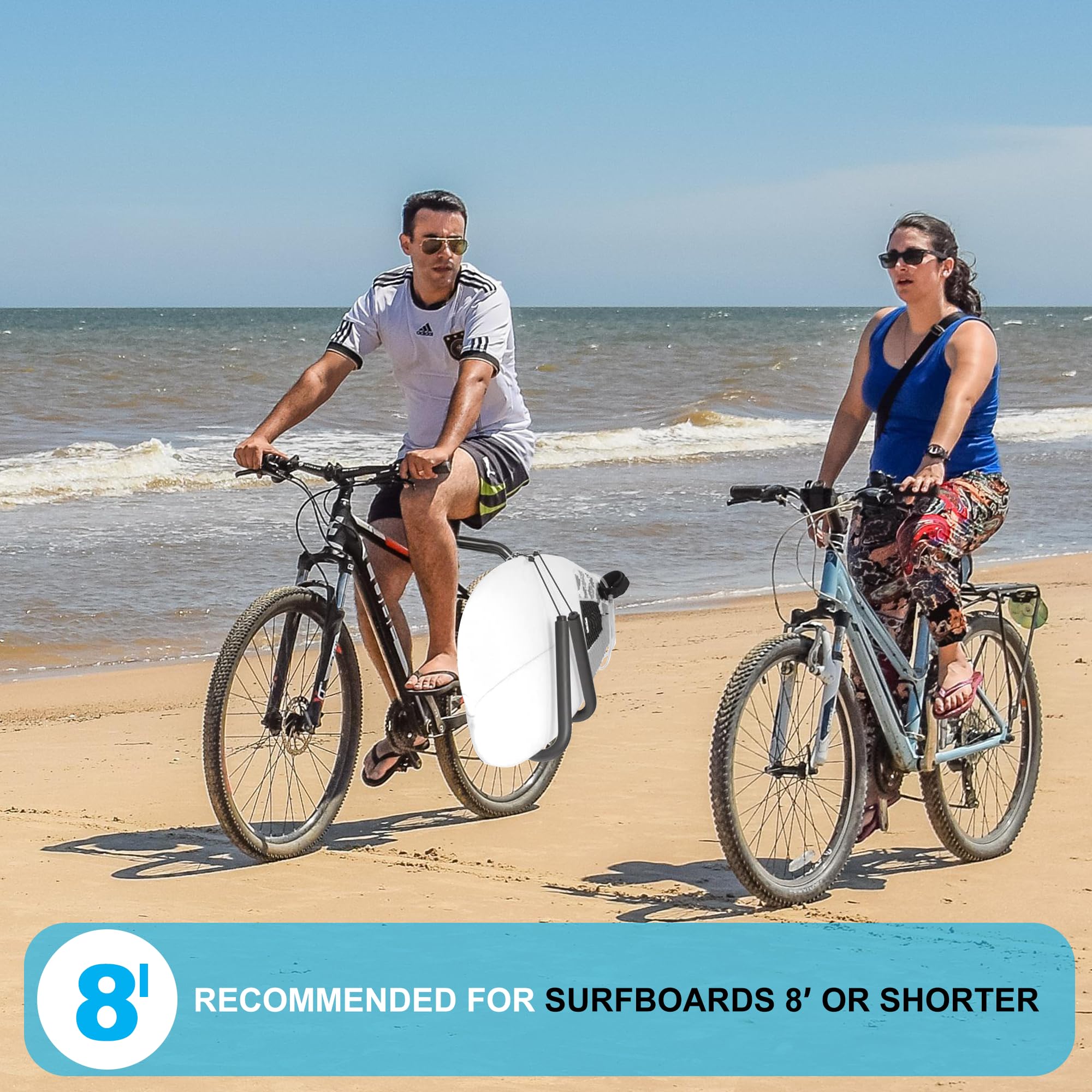 Adjustable Surfboard Bike Rack - Easy to Remove Bike Surfboard Carrier Bracket for Surfboard | Black - by Vypart