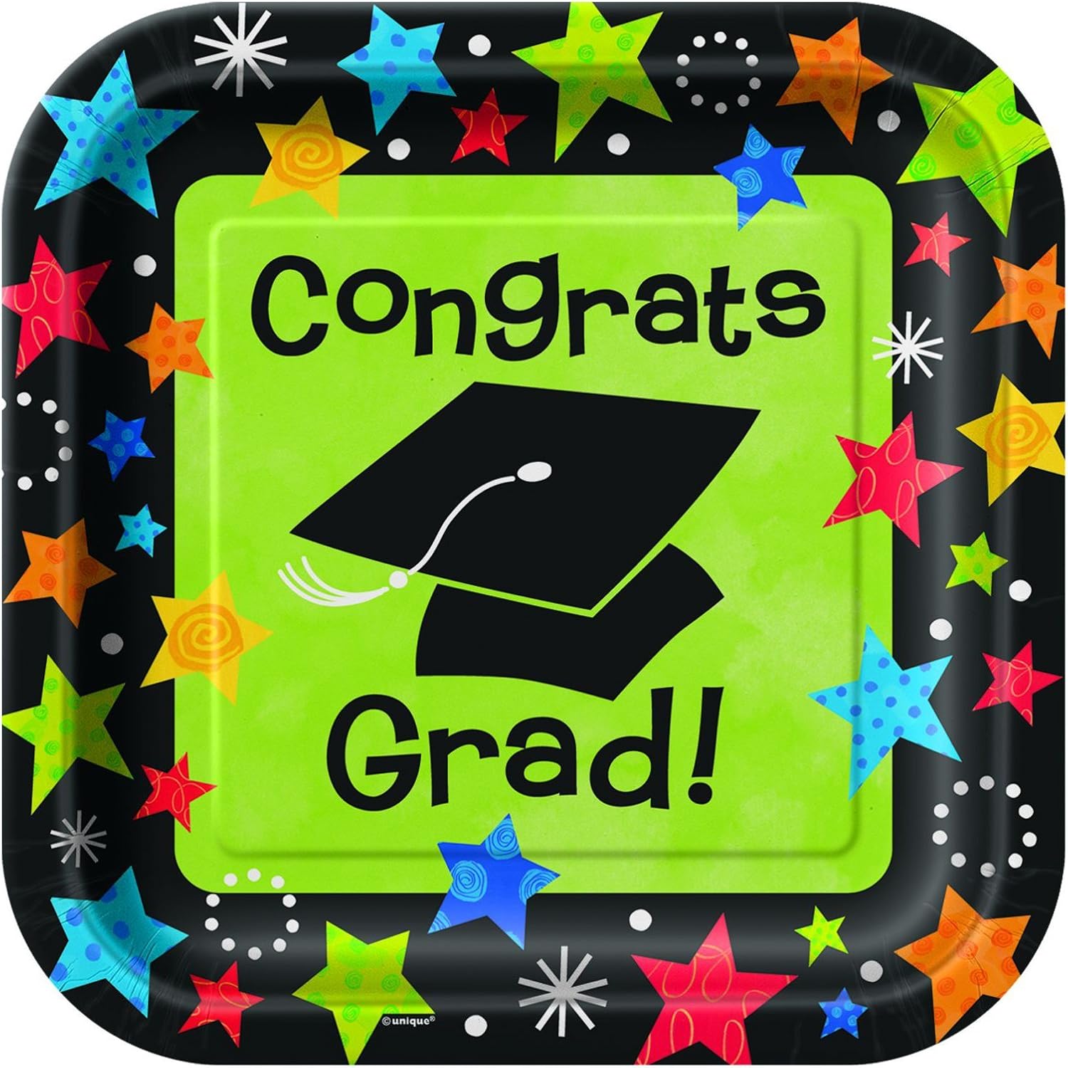 Amazon.co.jp Grad Stars Graduation Square Dessert Plates グラッドスターの卒業