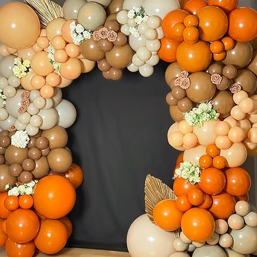 Miniatura 3 de Kit de guirnalda de globos de agradecimiento de 192 piezas para decoraciones de fiesta de otoño, globos naranja blanquecino, mostaza, amarillo,