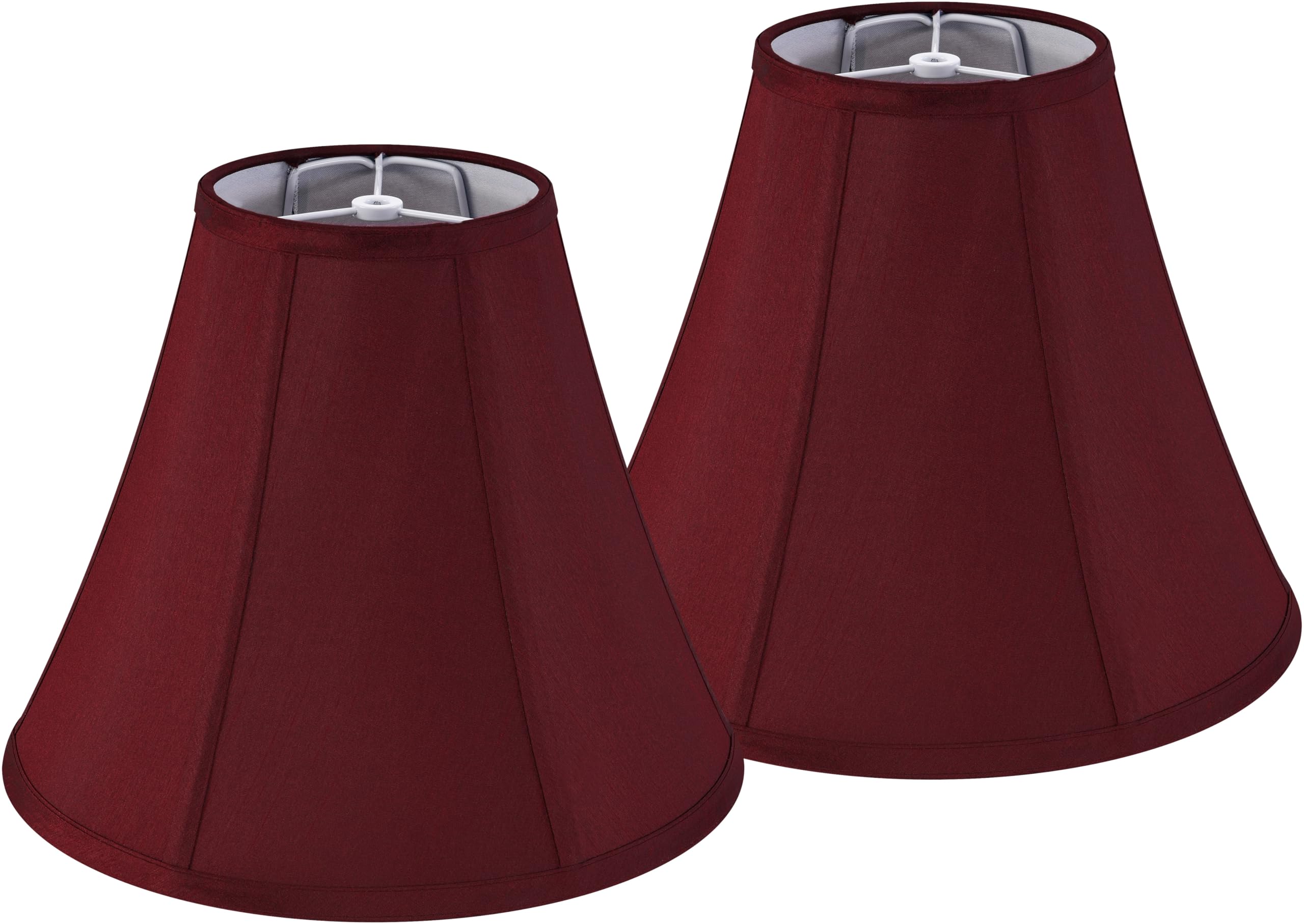 Set of 2 Burgundy Bell Lamp Shades 6" Top x 13" Bottom x 9.8" High(Spider) Medium Lamp Shade, Fabric Lamp Shade for Table Lamp,Bedside Lamp,Side
