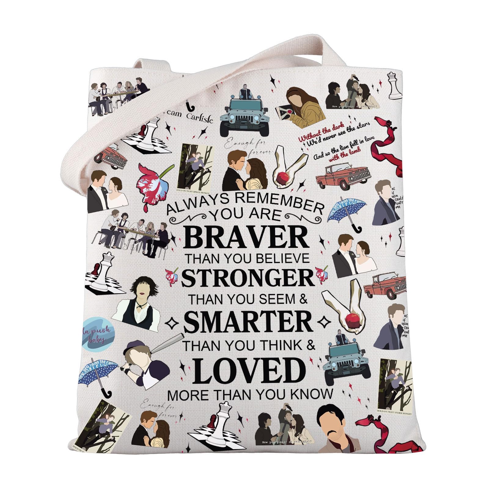 MYSOMY Twilight Movie Inspired Gift Edward Bella Tote Bag Edward's Girl Gift Vampire Lover Shoulder Bag Edward Cullen Gift