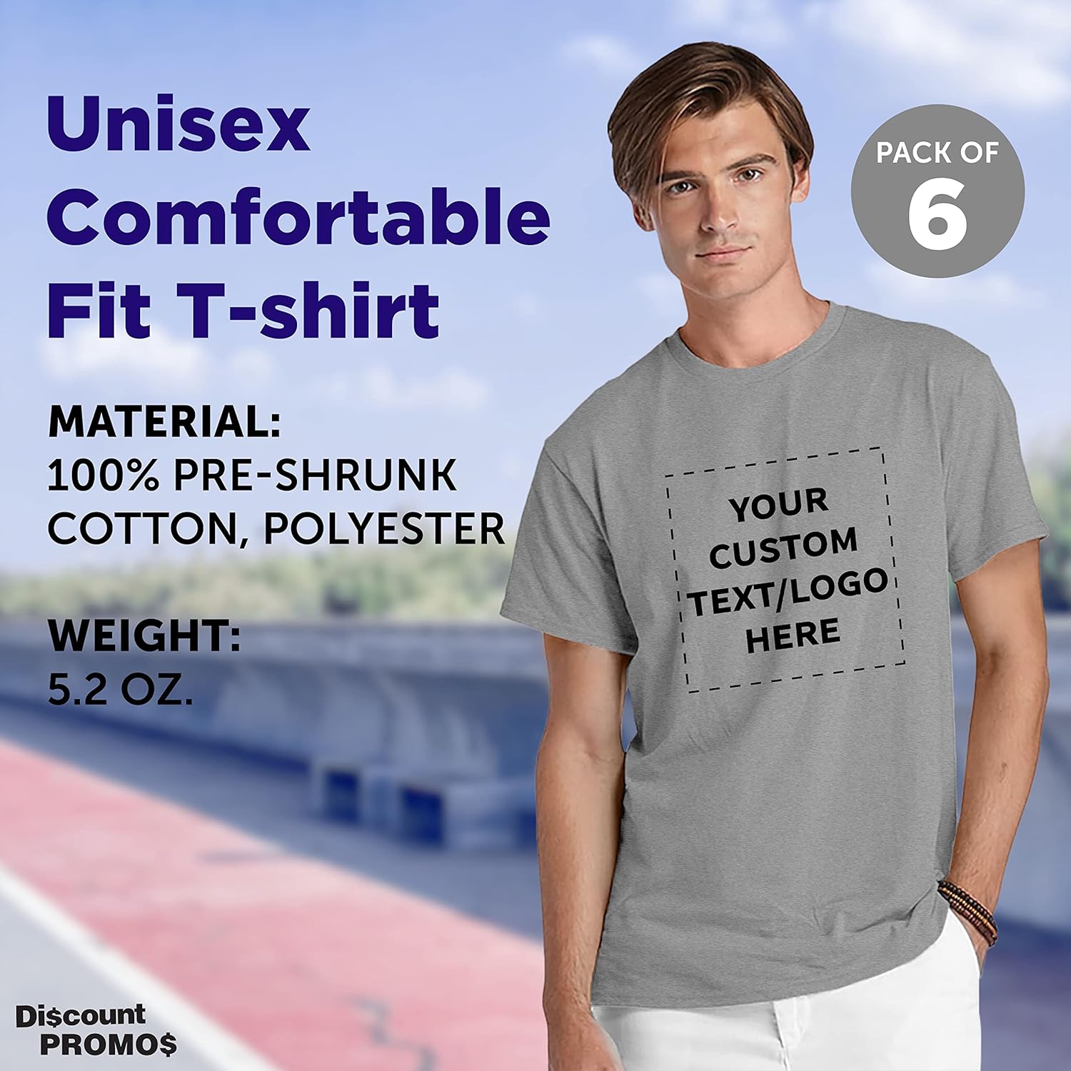 DISCOUNT PROMOS Custom Delta Apparel Unisex Short Sleeve T-Shirts, Personalized Bulk Pack - Image 2