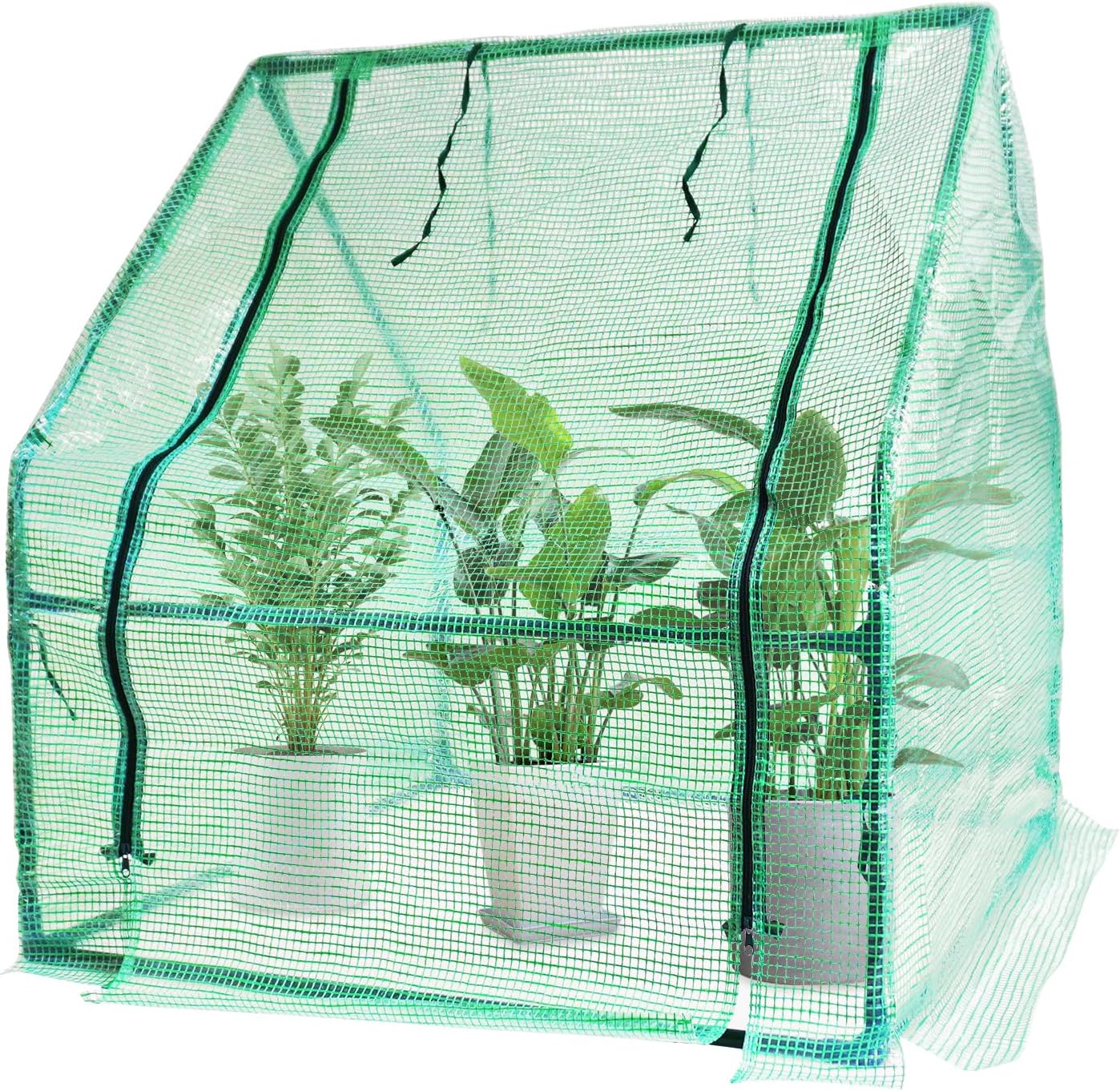 KANAGAWA Mini Greenhouse for Indoor Outdoor, Small Plastic Plant Green House Stand Portable Greenhouses with Durable PE Cover for Seedling, Ideal Gardening Gifts for Women Men 3x3x3.1 FT