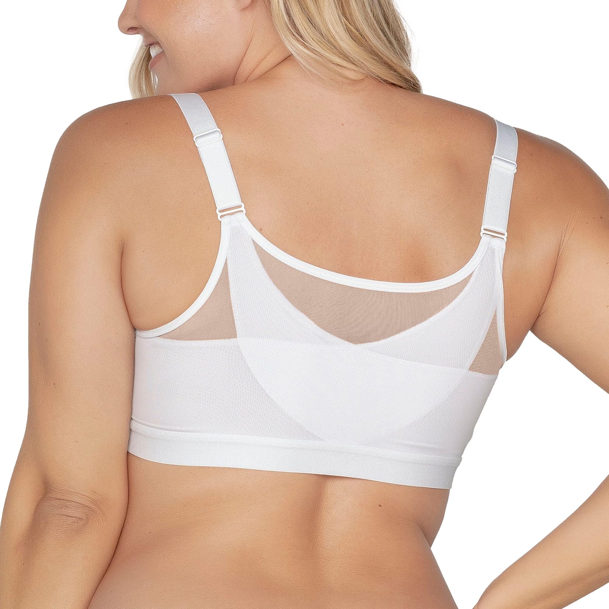 Leonisa Women's White Wireless Posture Corrector Bra For - With Multi/Benefit Contour Cups