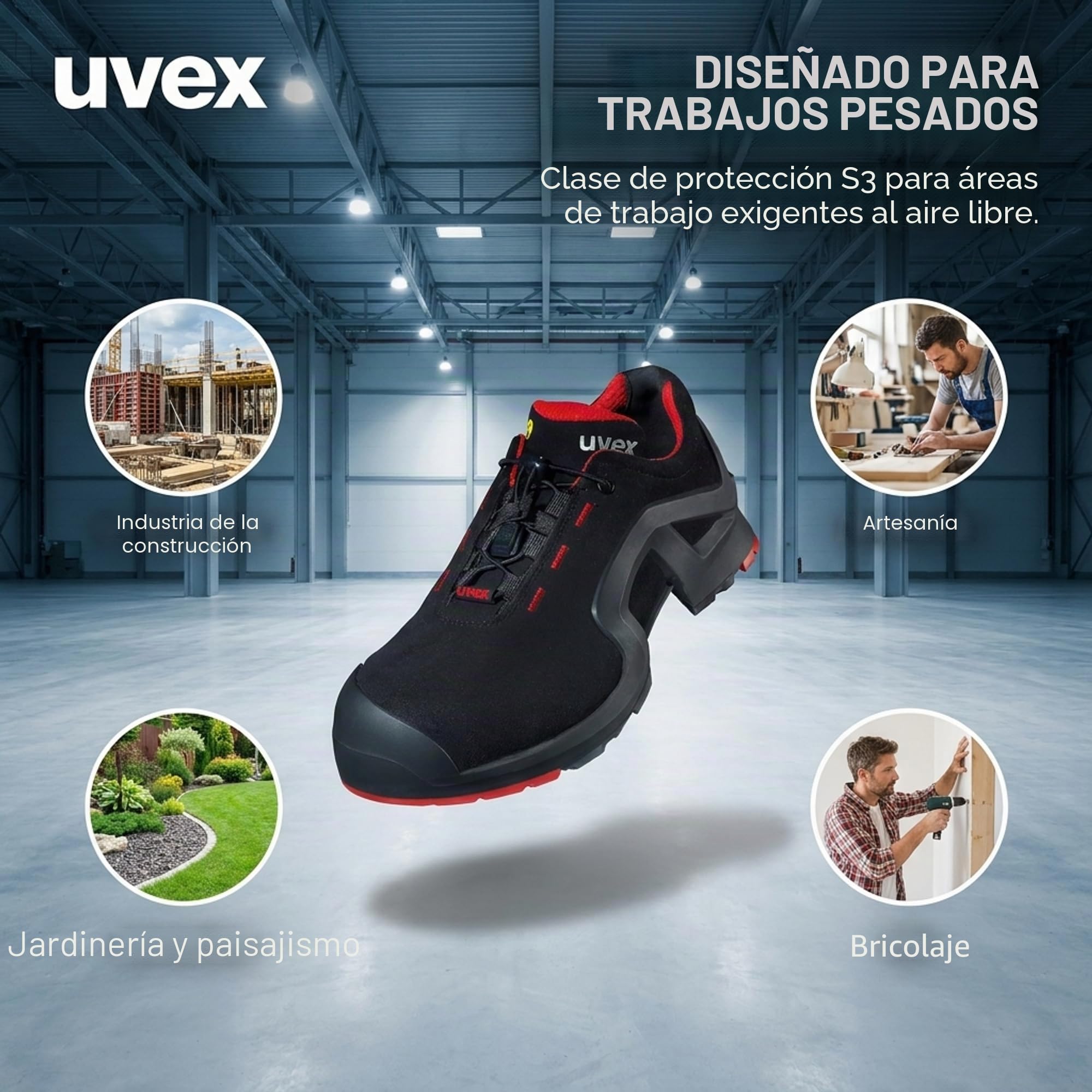 Uvex 1 Work Boots S1 - for Women & Men - W10 (Normal)