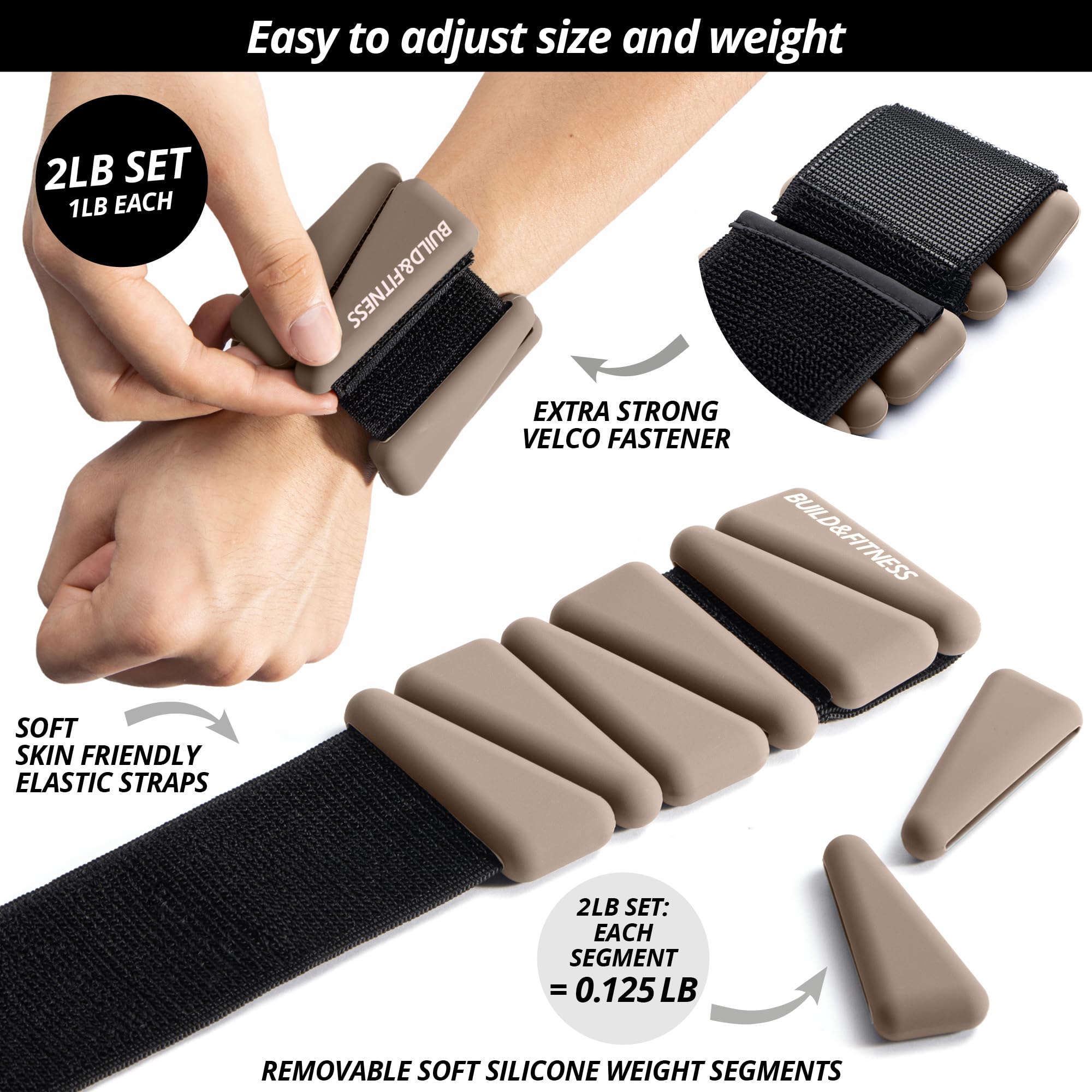 Image secondaire de Poids Réglables pour Poignets et Chevilles - Lot de 2 pour Entraînement