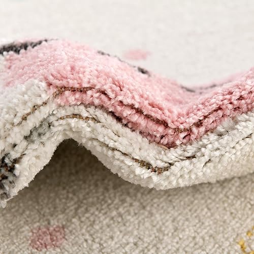 Miniatura 6 de Unique Loom Whimsy Collection - Alfombra redonda de 5 pies 3 pulgadas x 5 pies 3 pulgadas, marfilnegro)