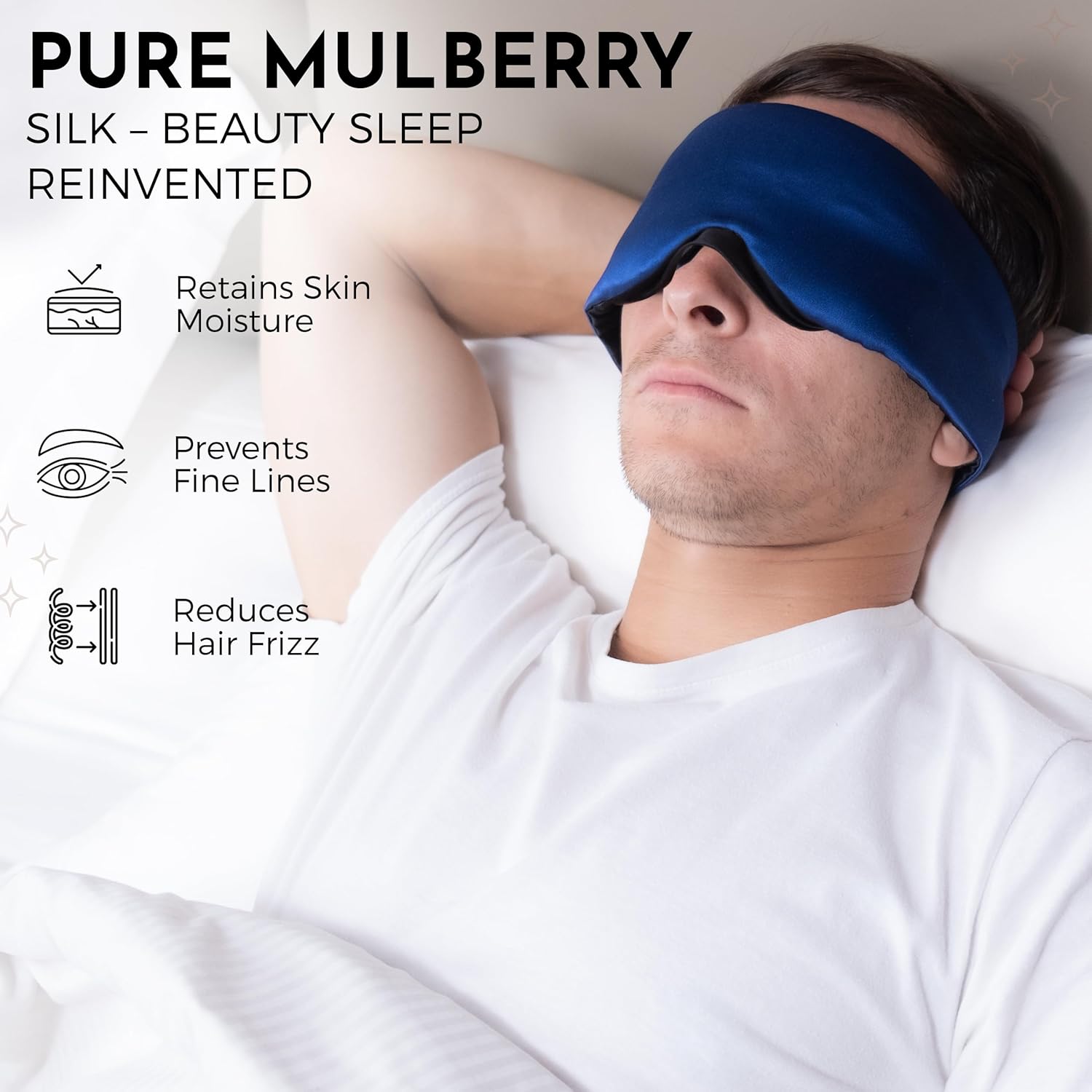 Mulberry Silk Eye Masks for Sleep (Navy Blue)
