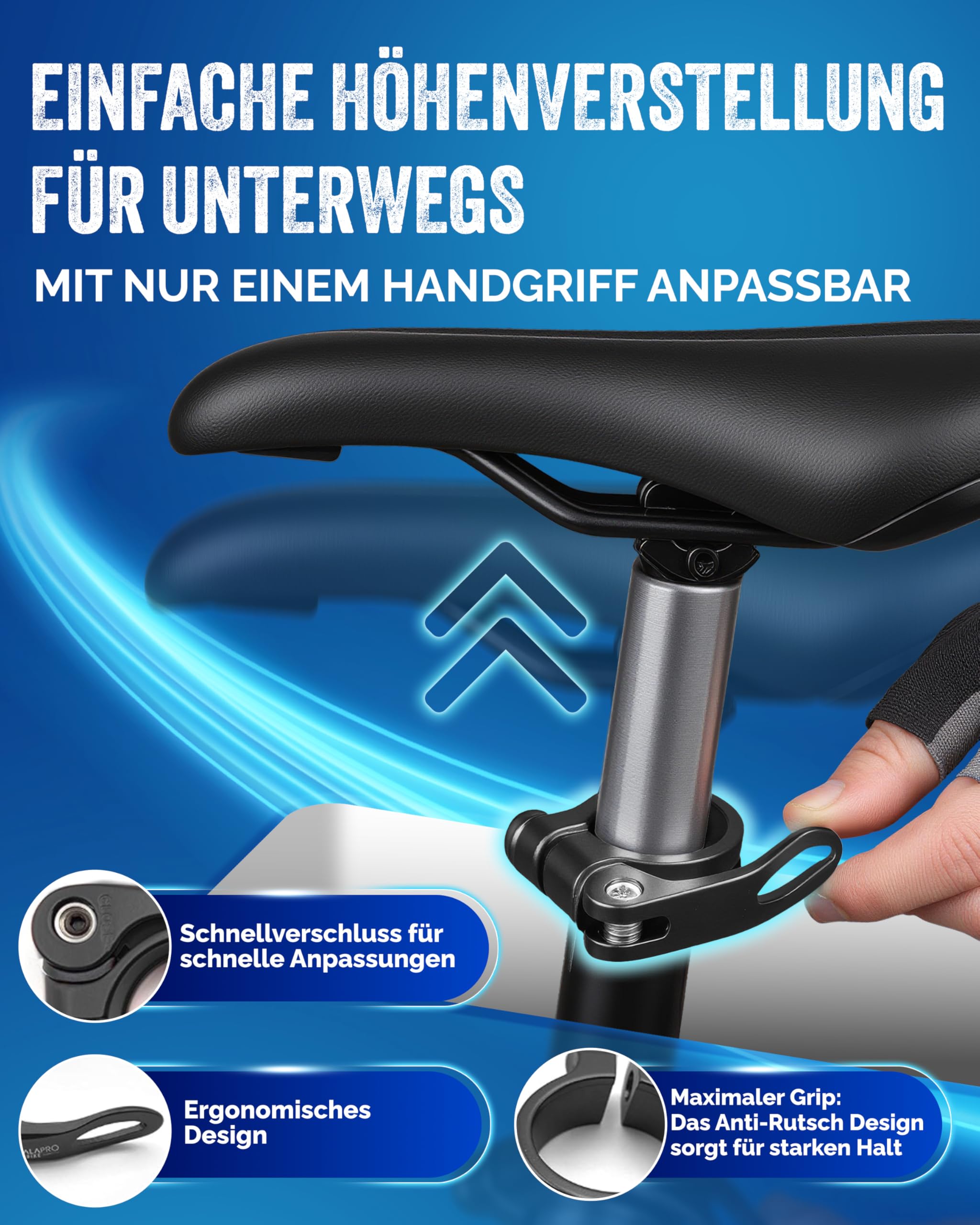 Liebdorf® Fahrrad Sattelklemme mit Schnellspanner für Fahrradsattel - 31,8 und 34,9 Sattelstutzklemme aus Aluminium