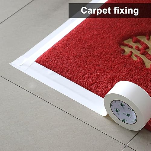 Miniatura 4 de BOMEI PACK Paquete de 2 cintas Gaffer blancas de 2 pulgadas x 30 yardas, mate, no reflectante, sin residuos, cinta adhesiva para cables, escenarios,