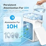 Portatif Air Conditionneur, 3-in-1 Évaporatif Air Refroidissement avec 3 Régimes & 2 Modes d'arrêt, 1000ml Personnel Mini AC Unité USB Petit ventilateur de refroidissement RGB Lumière de nuit & Heureur pour chambre à coucher voiture de bureau (bleu)