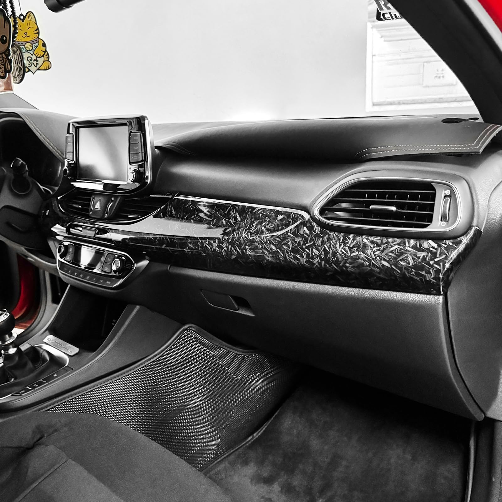 für Hyundai I30 I30N 2017-2024 Armaturenbrett Abdeckung Mittelkonsolenverkleidung (Geschmiedete)