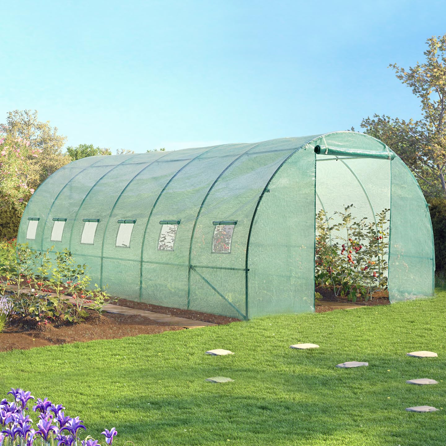 Probache – Lona de repuesto 130 GR/m² para invernadero túnel 18 m² verde CRIMÉ