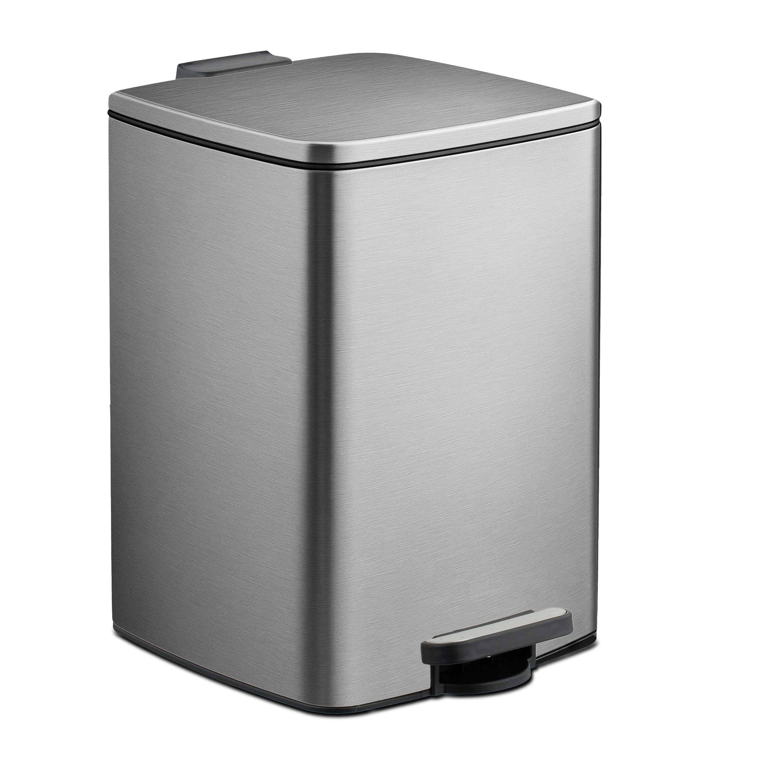 Poubelle de cuisine 20 litres argentée Relaxdays avec seau amovible