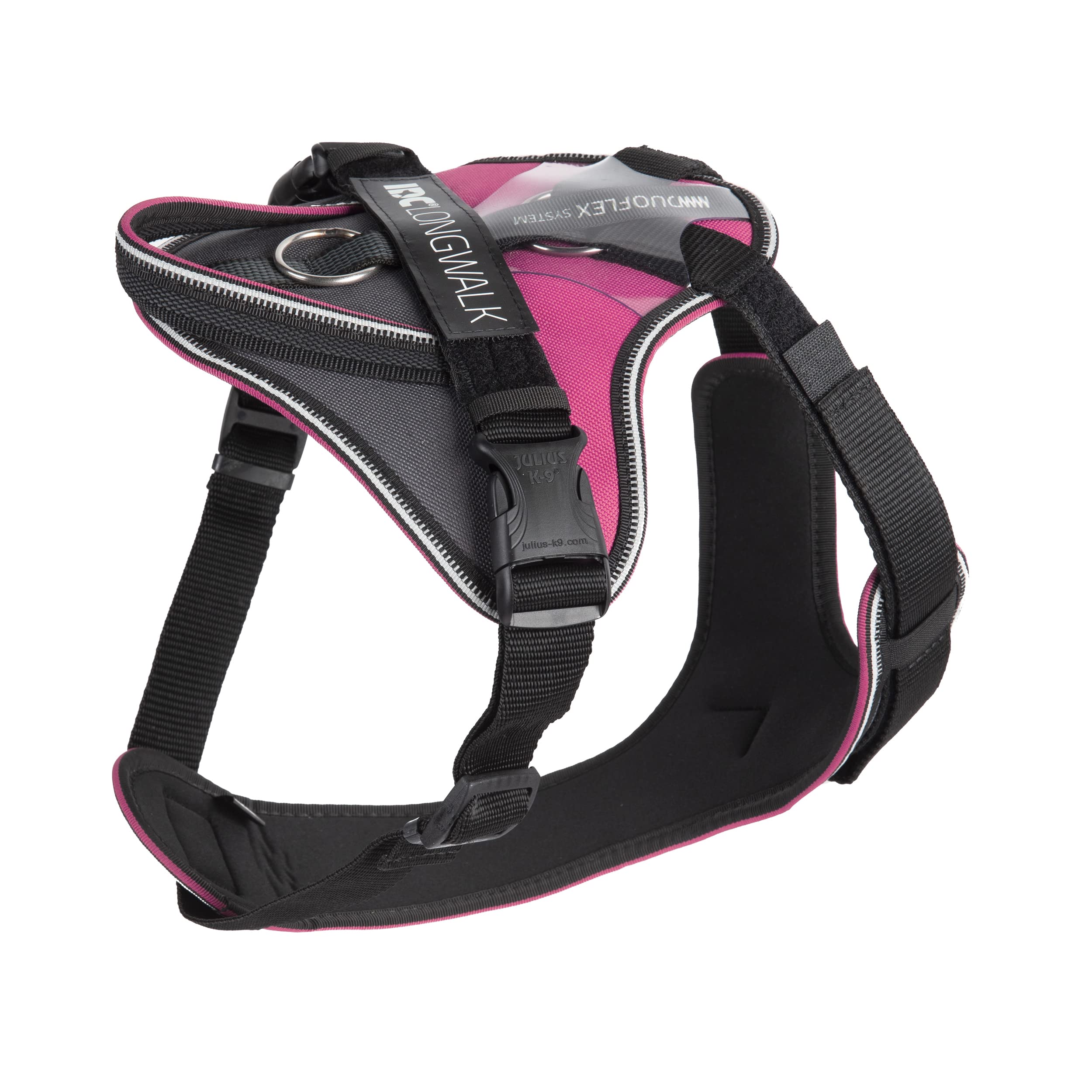 JULIUS-K9 IDC Longwalk Y-Harness, Pink-Gray, Size: XL - Image 3