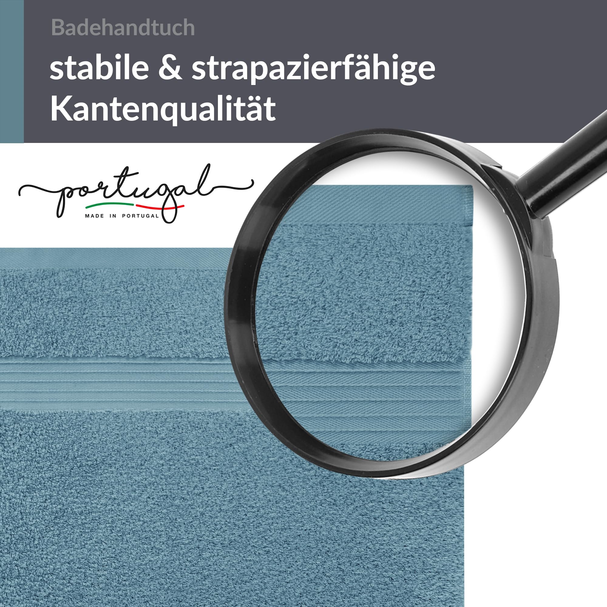 Lashuma Badetuch groß 100x200 cm Baumwolle, Linz Saunahandtuch XXL, Frottee Handtuch in Tauben Blau für Spa und Sauna