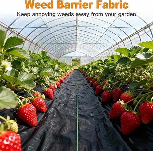 Miniatura 7 de AMAGABELI GARDEN & HOME 5.8oz 5x300ft barrera de malas hierbas tela resistente cubierta de tierra tela geotextil tela duradera cubierta de entrada