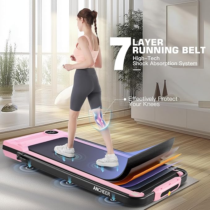 Caminadora Eléctrica Plegable 2.5 hp Inclinación Manual 15% Rosa miniatura 5