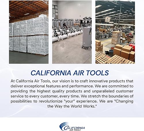 Miniatura 6 de California Air Tools 8010ALFC - Compresor de aire ultrasilencioso y sin aceite de 1.0 HP, 8.0 galones, tanque de aluminio, liviano con ruedas, nivel