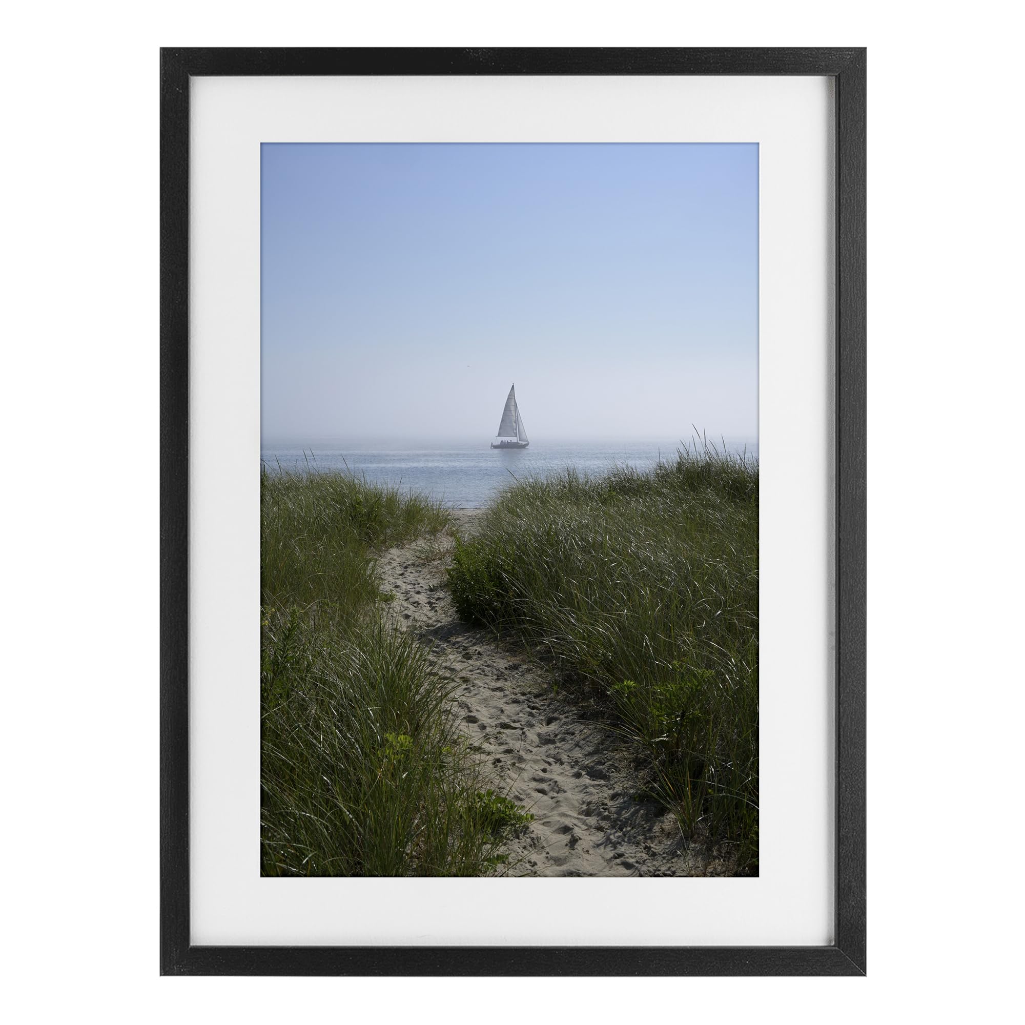 Stupell Industries Midnight Black (Textured) 'Path To Morning Sail'| Framed Print Under Glass