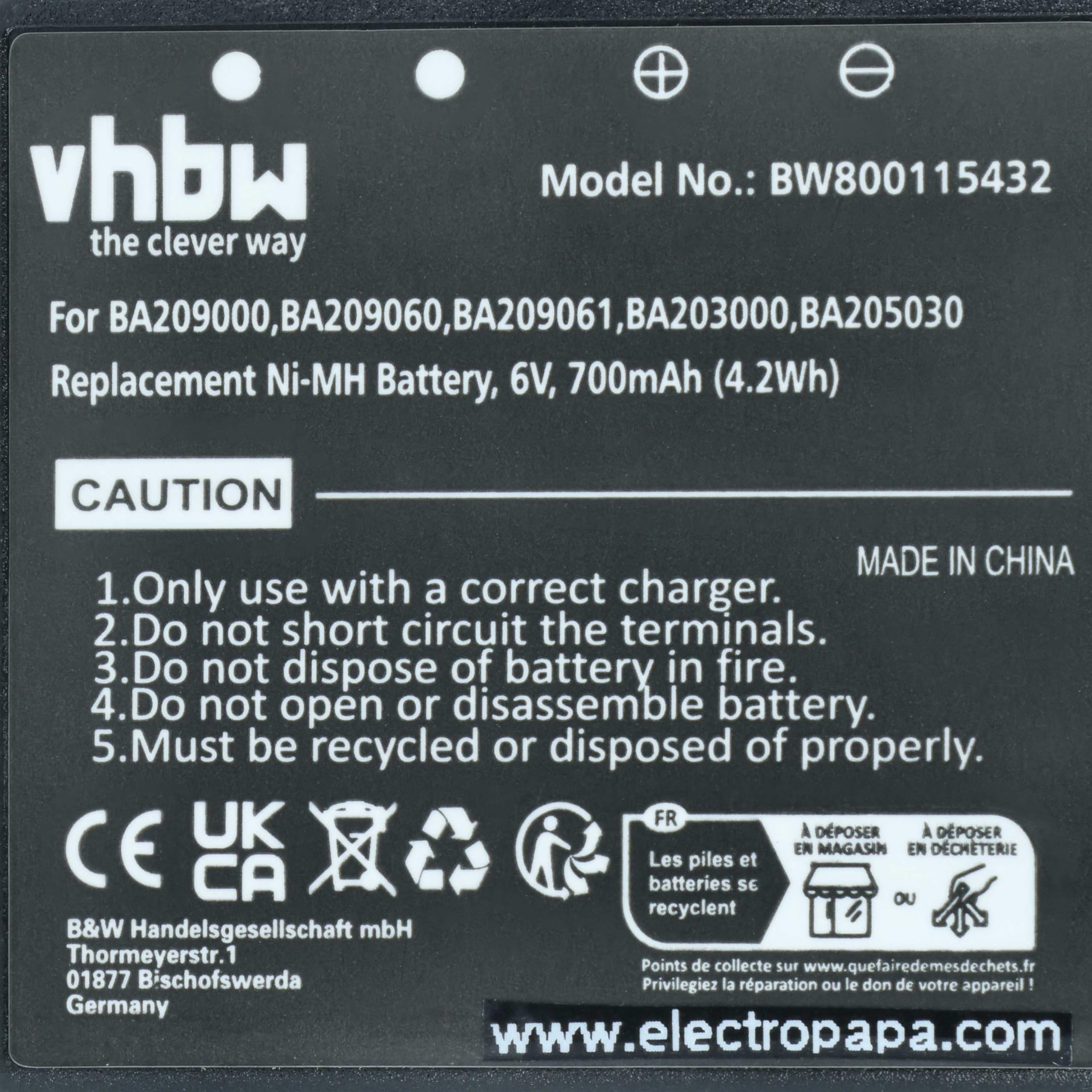 vhbw 5X Akku Ersatz für HBC BA206000