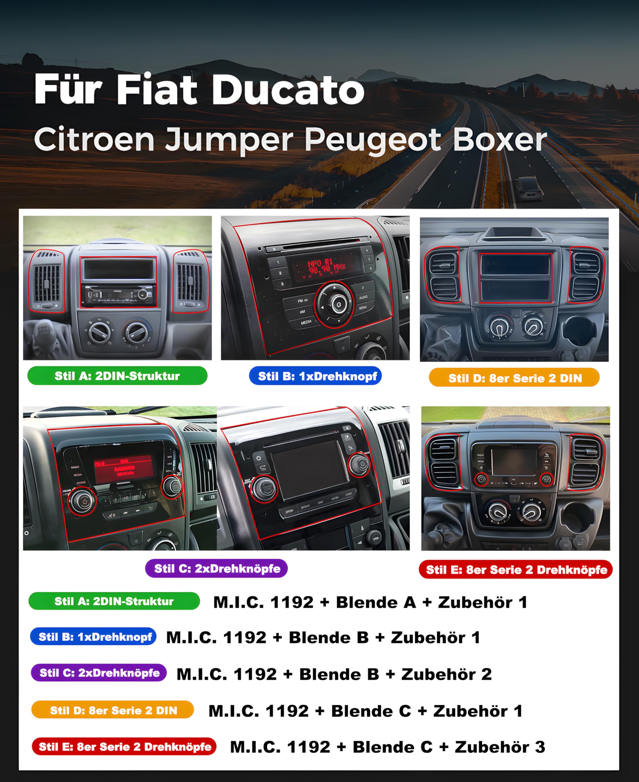 M.I.C.1192-L3 Android 14 Autoradio mit Navigation: MT6769V, 4GB+64GB, 10.1 Zoll QLED Display, SIM, Apple CarPlay & Android Auto, DAB+, GPS–Ersatz für FIAT Ducato Peugeot Boxer Citroen Jumper 2006-2024