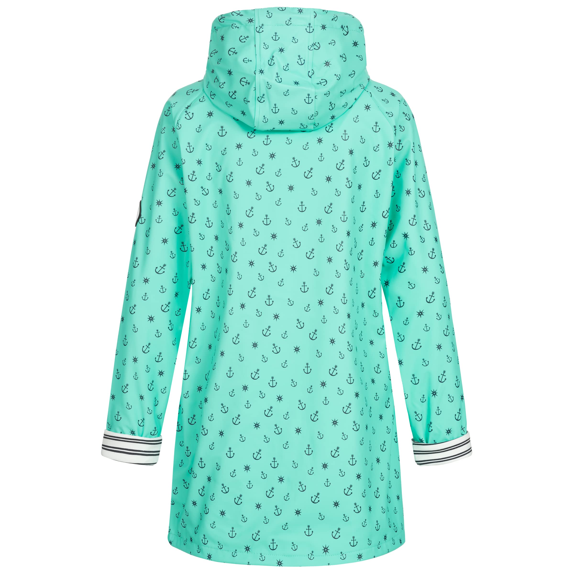 Ankerglut Damen Damen Friesennerz Regenmantel Regenjacke mit Kapuze Wasserdicht Wetterfest Windbreaker Übergangsjacke #Ankerglutzauber Regenjacke