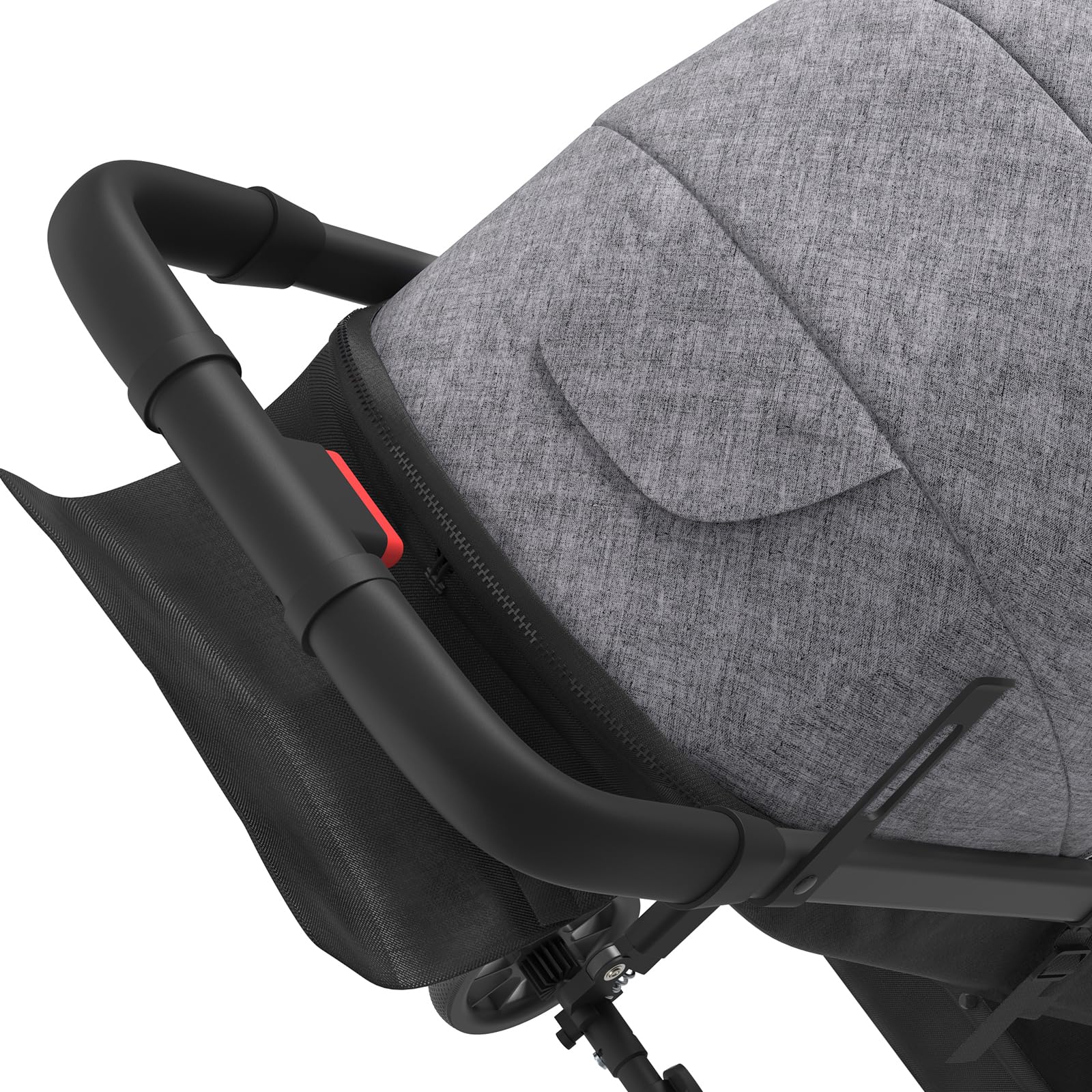 Homewell Kompaktowy wózek dziecięcy 15 kg, pozycja leżąca, ultra kompaktowy składany jedną ręką, 5-punktowa uprząż, wysuwany kaptur (szary)
