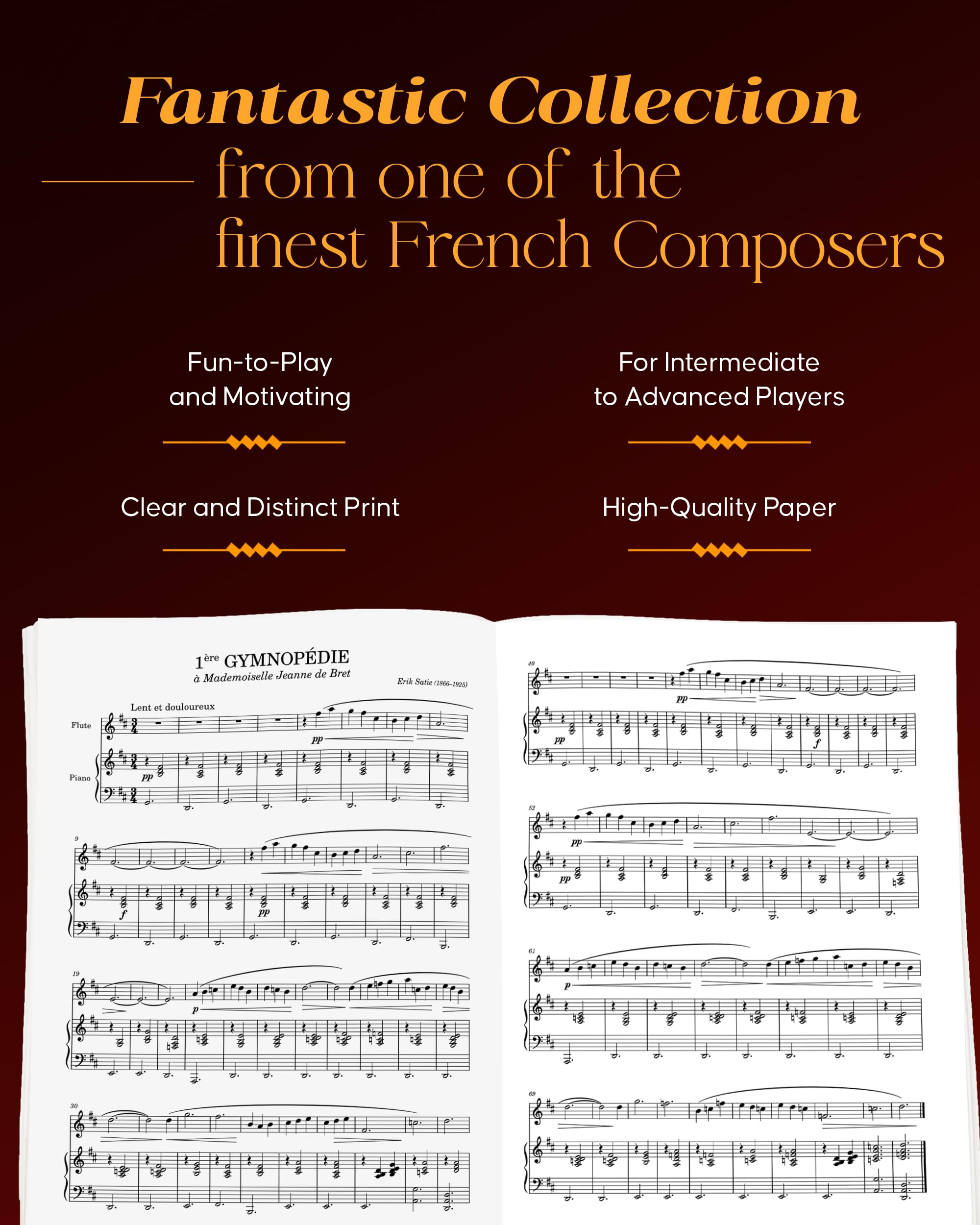 3 Gymnopedies: Schirmer Library of Classics Volume 1869 Piano Solo - Classical Piano Sheet Music Book with 3 Legendary Compositions - Image 4