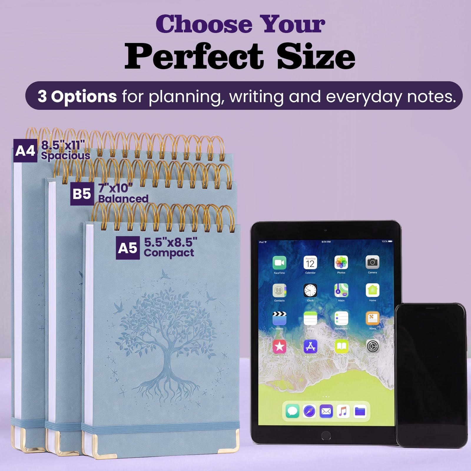 Blank Notebook Sketch Book, 300 Pages No Bleed Sketch Pads for Drawing, Leather Hardcover Artist Sketchbook with Perforated 100GSM Thick Paper & Back Pocket, Spiral Unlined Journal Notebook B5, Brown