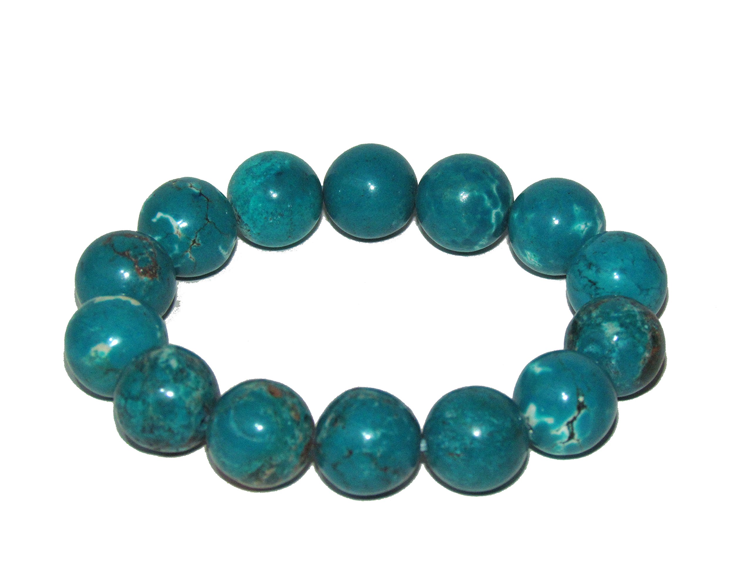 Stretch Bracelet by Om Shanti Crafts, Black Obsidian Bracelets, Wear For Good Luck and Protection, 14mm Beads, Unisex (Fits 5"-7" Adult Wrist)