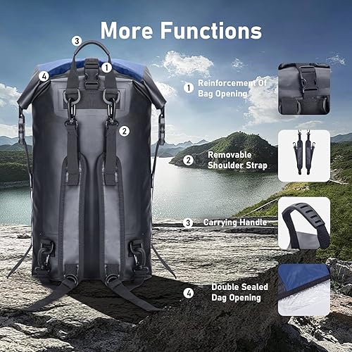 Miniatura 4 de Mochila impermeable para mujeres y hombres, bolsas secas Waterprof para kayak, canotaje, viajes, senderismo, camping, bolsa seca 20L