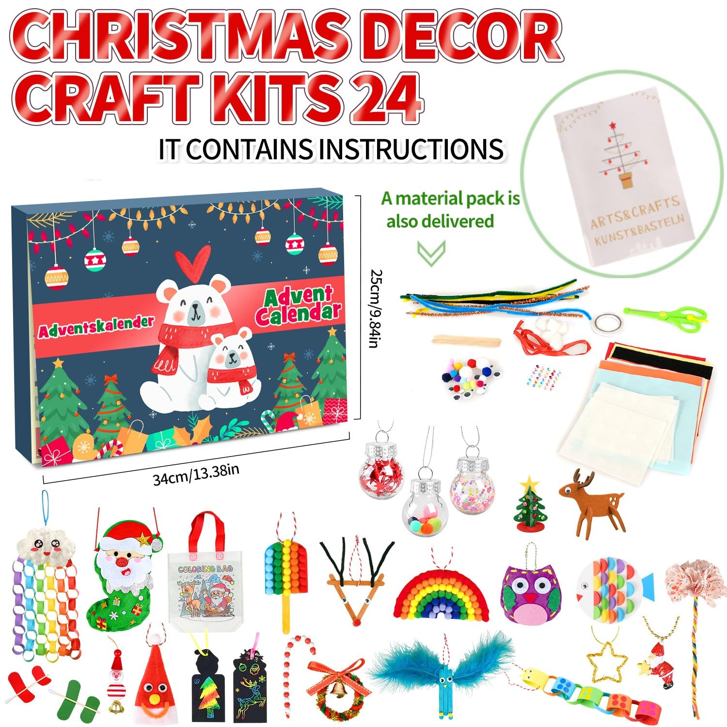 iZoeL Craft Advent Calendar Girls Kids 2025 Art Craft Advent Calendar DIY Gifts - Image 2