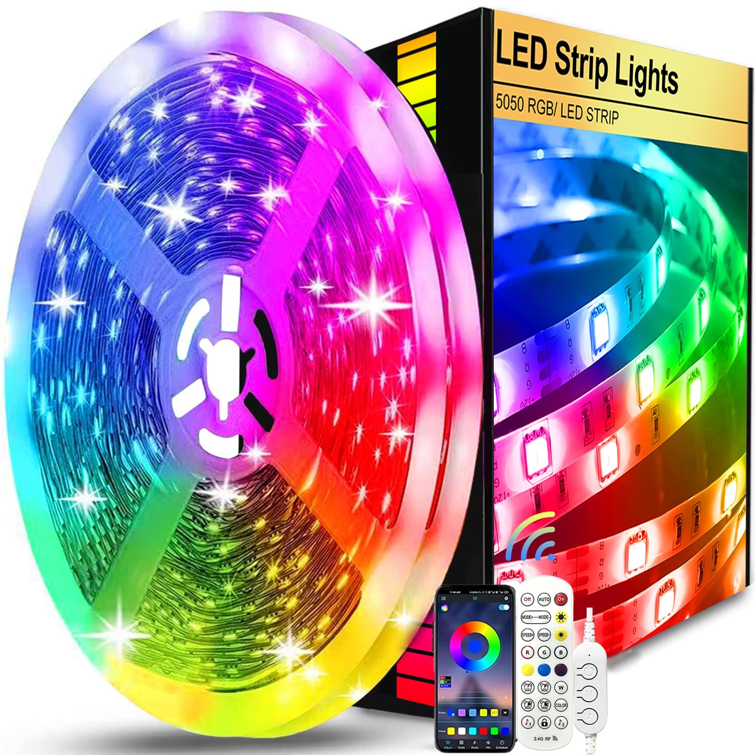 FUPT LED Strip,LED Streifen, USB, RGB, Timer Einstellung, Lichterkette mit Fernbedienung, Musik-Synchronisation, Farbwechsel, Band-Lichter für Beleuchtung,(4m)
