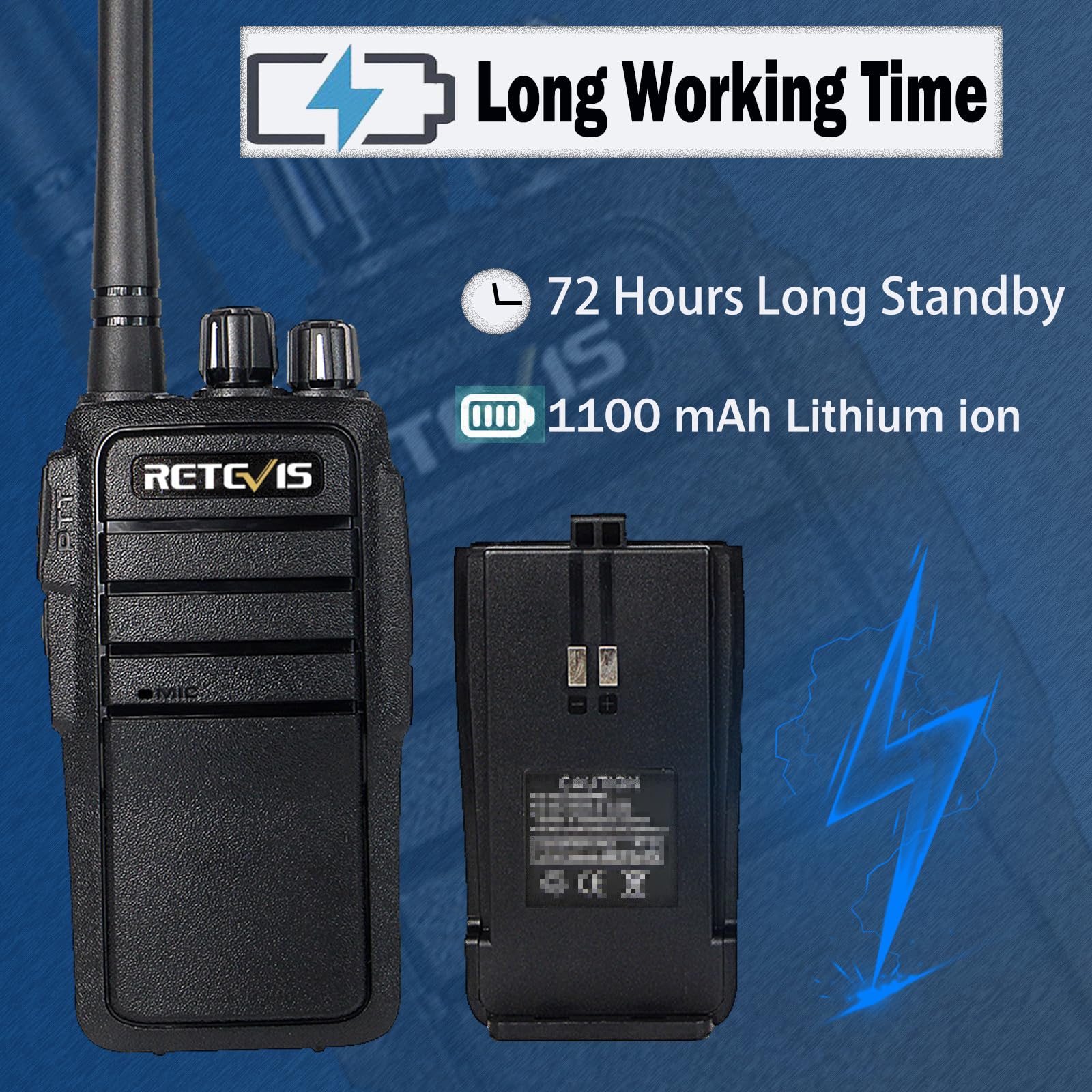 Retevis RT21 Walkie Talkie Dalekiego Zasięgu, Ręczne Radio z 6-Kierunkowym Gniazdem, Przenośne Radio, VOX, Ładowalne Radio Dwukierunkowe dla Bezpieczeństwa, Ratować, Nagły Wypadek (Czarny, 6 Szt)