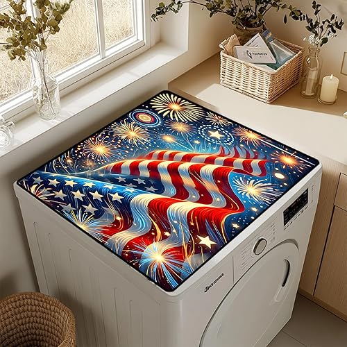 Miniatura 4 de Tapete antideslizante para cubierta superior para lavadora y secadora, almohadilla protectora a prueba de polvo con múltiples diseños de patrones