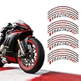20 Pcs Chrome Red Reflective Wheel Rim Stickers, Suitable for Cars, Motorcycles, and Bicycles. Offering Night Safety Warning and High Intensity Rim Scratch Protection. (17