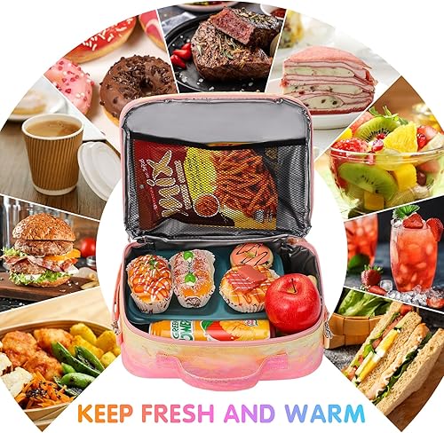 Miniatura 4 de Pop Lunch Box for Girls Kids Insulated Lunch Bag, Rainbow Push Bubble Girls Lunch Boxes for School Supplies Office, Leakproof Cooler Lunch Tote Bag