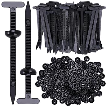 50Pcs Nylon Universal Cable Tie Buckle with Pin & Button Design,Automotive Zipper Clips - Zip Ties Heavy Duty Self-Locking Car Repair Fasteners as Fender, Fender Liner, BumperUV Resistant