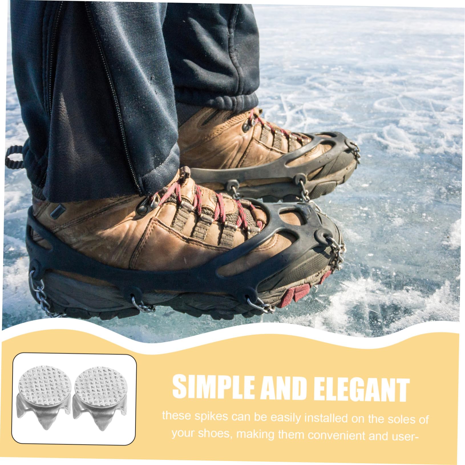 LIFKOME Tacchetti per Scarpe da Ghiaccio in Metallo 50 Pezzi Antiscivolo per Superfici Innevate e Ghiacciate per Escursionismo e Pesca su Superfici Gelate