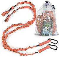Vista 9 de Gradient Fitness 2 Pack Kayak Paddle Leash, 5-8 Feet Stretchable Paddle Strap with Carabiner Secure Leash Lanyard Rope for SUP Kayak Canoe Paddle