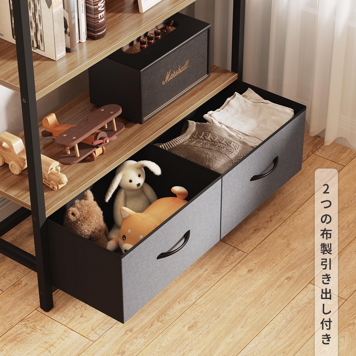 【値下げ！】KARIMOKU 木製ラック 引出し・扉付き収納・オープンシェルフ 値下げ！】KARIMOKU 木製ラック 引出し・扉付き収納・オープンシェルフ