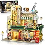 Detective Agency Building Set with LED Light, 1231PCS Detective House Building Block Toy Home Decor with Clues, Miniature House Construction Model Gift for Adults Teens Kids Boys Girls 8-12+