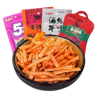 18g  10  Spicy Strips,Spicy Gluten Latiao, Chinese Special Casual Snack Food