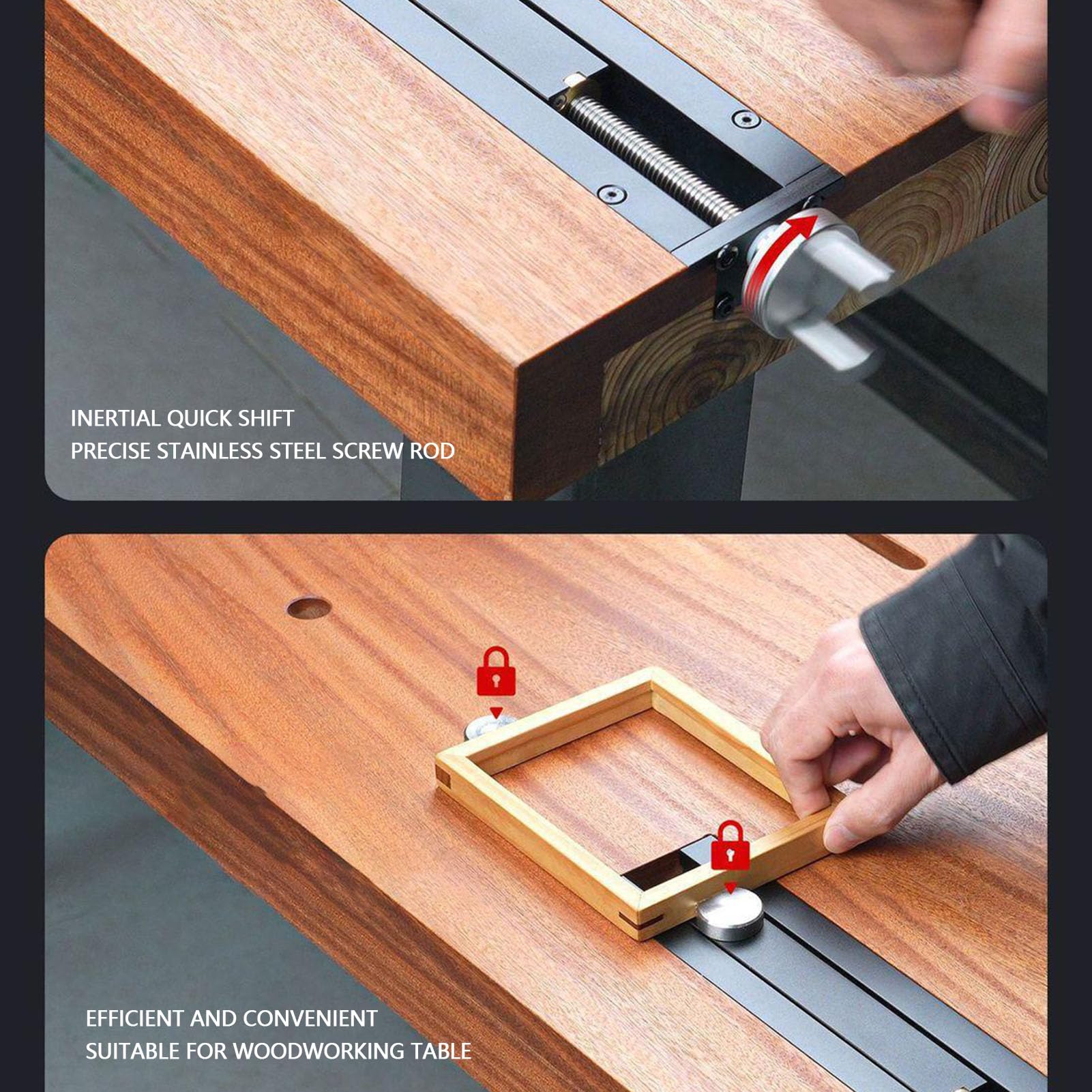 FTVOGUE Imadło Ogonowe do Obróbki Drewna, Skok od 0 do 110 Mm | 12,99 x 2,56 x 1,14 cala, stop aluminium, otwór 20 mm, szybka zmiana biegów, gładkie mocowanie pokrętłem ręcznym, warsztat