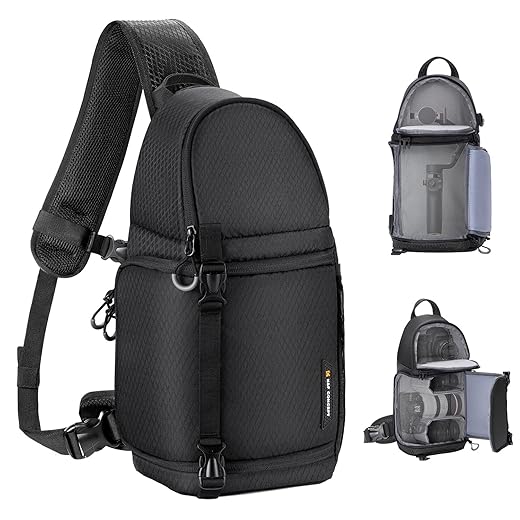 K&F CONCEPT Camera Sling Bag Crossbody Bag Camera Shoulder Backpack DSLR/SLR/Mirrorless Photography Bags Compatible with Canon/Nikon/Sony/Fuji/Gopro/DJI