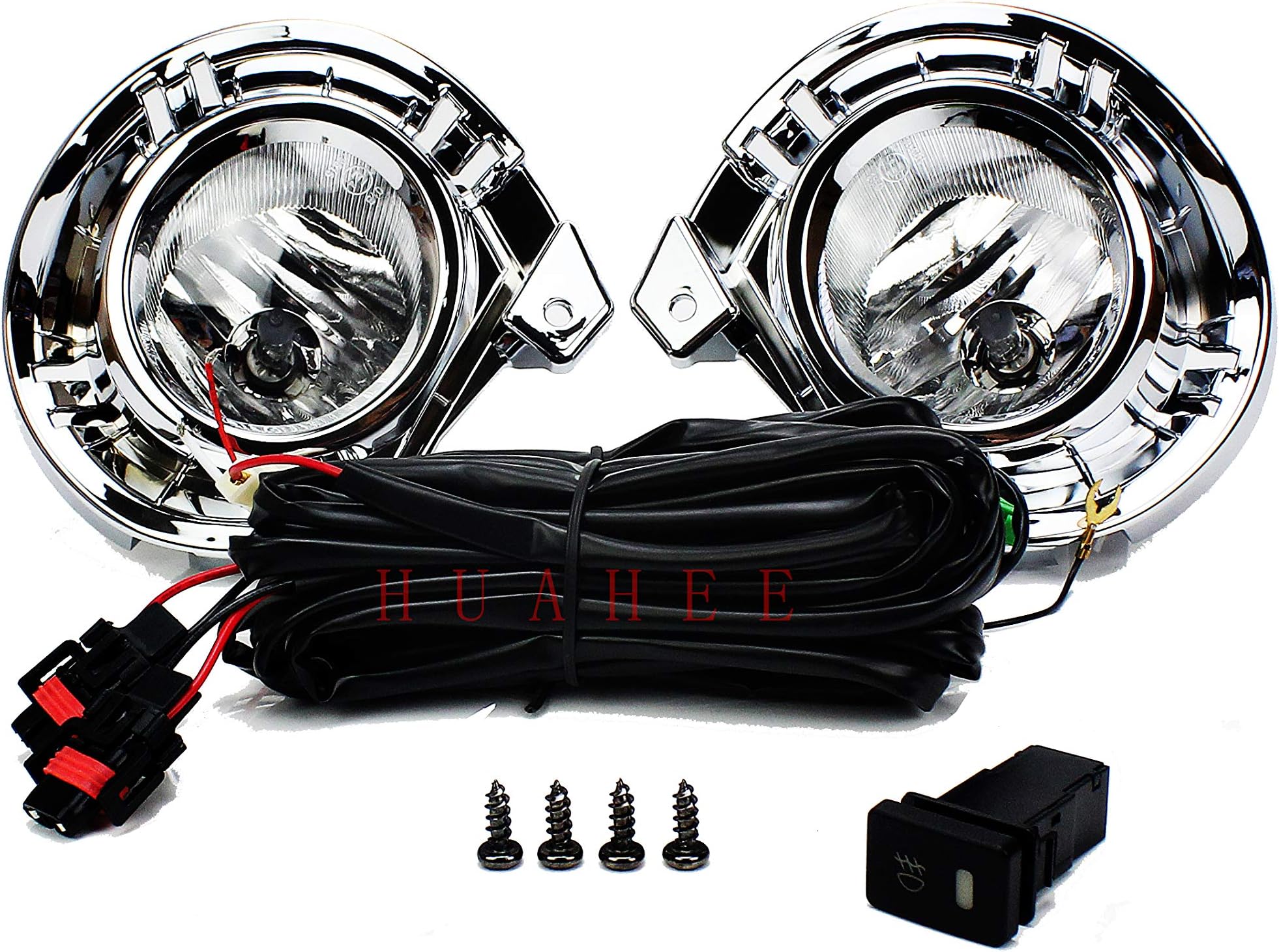 HUAHEE Bumper Fog Lights Direct Replacement Lamps For 2015 2016 2017 Toyota Corolla Axio Complete Full Kit w/Bulbs Switch Wire Bezel/Bulb:H16-12V-19W AP0413