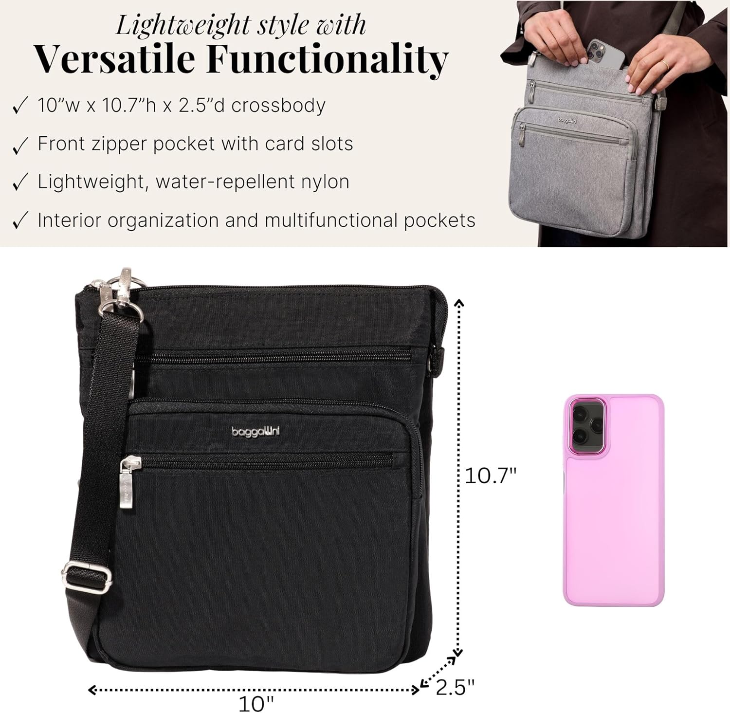 Baggallini womens Out and About Crossbody - Image 2