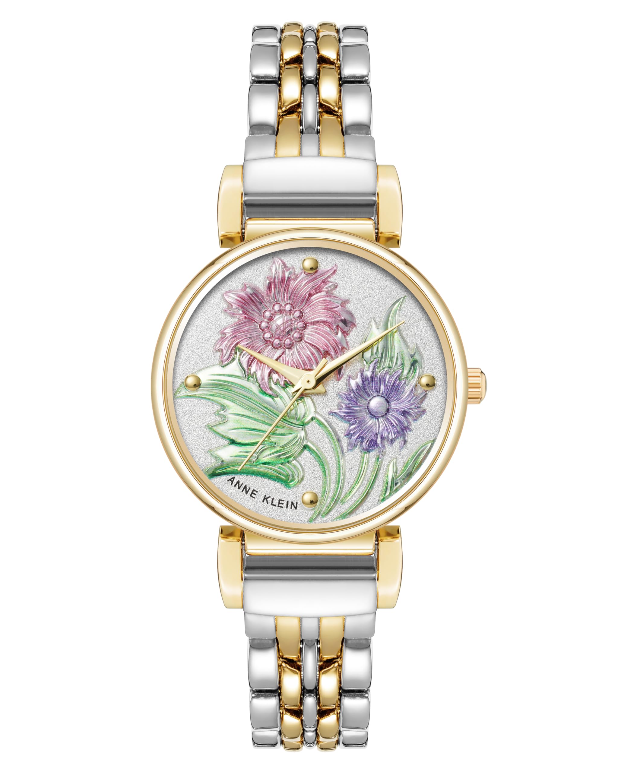 Anne KleinWomen's Floral Dial Bracelet Watch, Silver