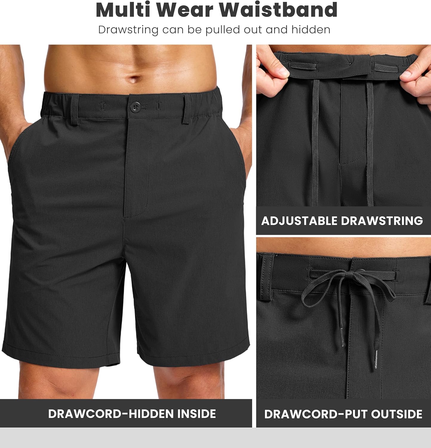 Soothfeel Men's Casual Shorts 7" Lightweight Golf Shorts for Men Stretch with Pockets Quick Dry Breathable Workout Shorts - Image 4